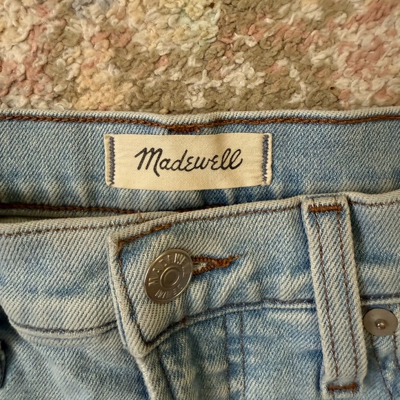 Madewell Light Blue Distressed Straight Leg Jeans - Picture 3 of 9